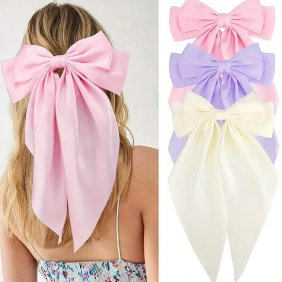 Large  Satin Bow Hairclip - Picture 2 of 12